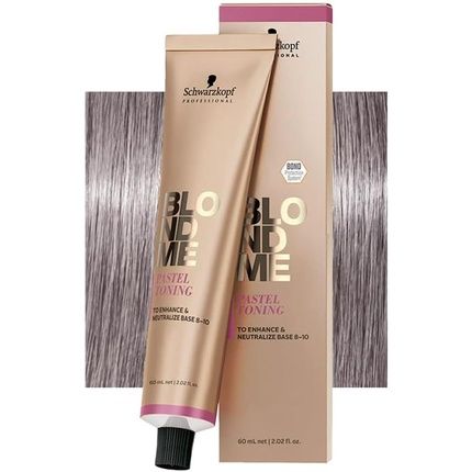 Schwarzkopf Blondme Color Pastel Toning Steel Blue 60Ml - Cream For Blonde Hair