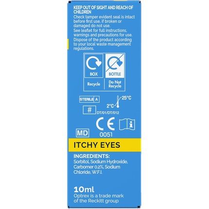 Optrex Double Action Soothing Eye Drops For Itchy Eyes - Lubricates And Soothes - Image 3