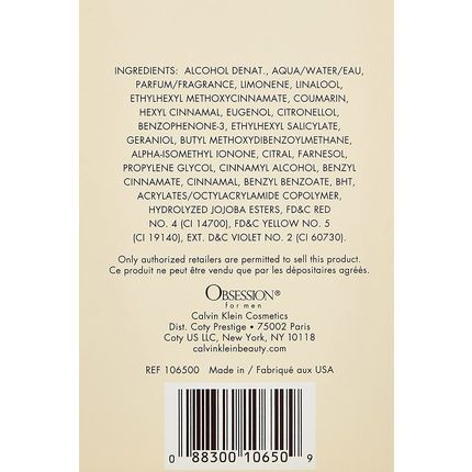 Calvin Klein Obsession For Men Eau De Toilette 2.5 Fl Oz - Image 3
