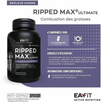 Eafit Ripped Max Ultimate Burn Activ Powerful Fat Burner For Sport
