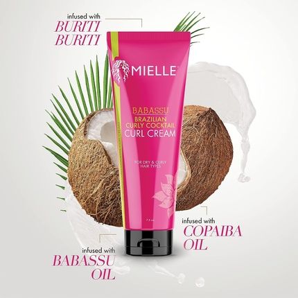 Mielle Organics Brazilian Curly Cocktail Curl Cream With Babassu Oil 7.5Oz Ivory - Image 3