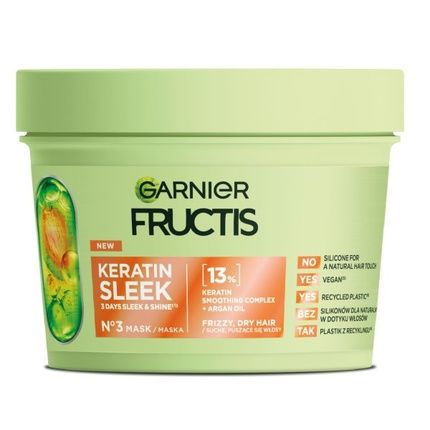 Garnier Fructis Keratin Sleek Hair Mask For Dry And Frizzy Hair 370Ml