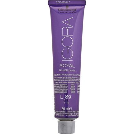 Schwarzkopf Professional Igora Royal Fashion Lights Permanent Highlight Hair Colour Cream L-89 Red Violet 60Ml