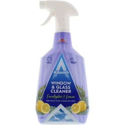 Astonish Window And Glass Cleaner Vegan And Cruelty Free Spray 750Ml Eucalyptus And Lemon