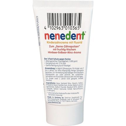 Nenedent Children'S Toothpaste 3-Way Protection Against Cavities And Hardens Tooth Enamel - Image 3