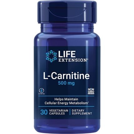 Life Extension L-Carnitine 500Mg Amino Acid Supplement For Memory And Energy 30 Capsules