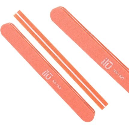 T4B Ilu Double-Sided Pink Nail File For Manicure And Pedicure Straight Shape 100/180 Grit - Image 3