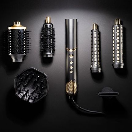 Max Pro Aurum Aerostyler 1400W Power 3 Heat Settings Ergonomic Design Airflow Control 5 Interchangeable Attachments Including Curling Iron Smoothing Brush Hair Dryer - Image 3