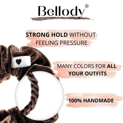 Bellody Velvet Scrunchies - Soft, Strong Hold, Exclusive Colors 1 Piece Mocha Brown - Image 3