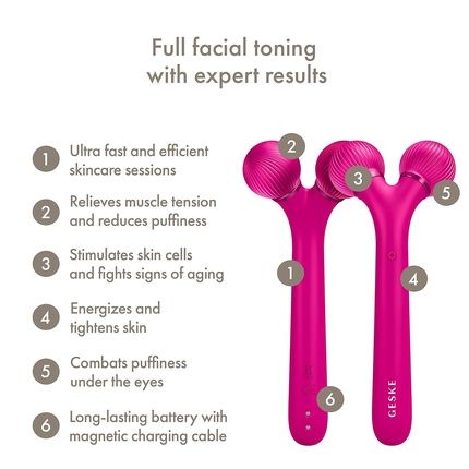Geske Smartappguidedtm Sonic Facial Roller 4 In 1 Device For Face