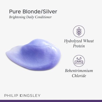 Philip Kingsley Pure Blonde/Silver Brightening Daily Purple Conditioner For Blonde Gray Brassy Colored Highlighted Bleached Hair Toner 200Ml - Image 3