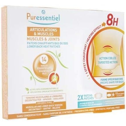 Puressentiel Muscles And Joints Lower Back Heat Patches For Unisex 2 Patches
