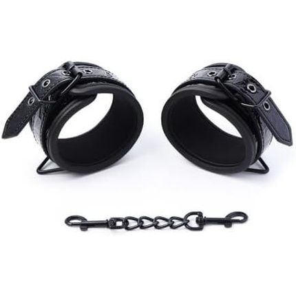 Adjustable Sapphire Vegan Leather Wrist Cuffs - Image 3