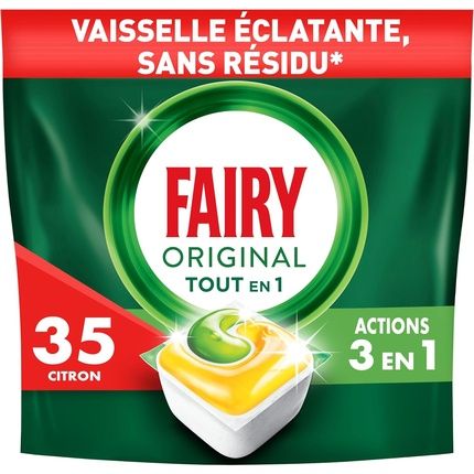 Fairy Original All In 1 Dishwasher Tablets Lemon 35 Capsules