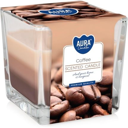 Tri-Colour Scented Candles In Glass - Coffee Fragrance