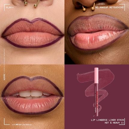 Nyx Professional Makeup Liner Lip Stain Lip Lingerie Seamless All Day Stain