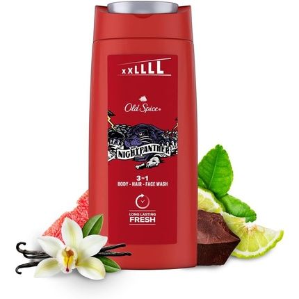 Old Spice Night Panther Shower Gel & Shampoo For Men 675Ml 3-In-1 Body-Hair-Face Wash Long-Lasting Fresh
