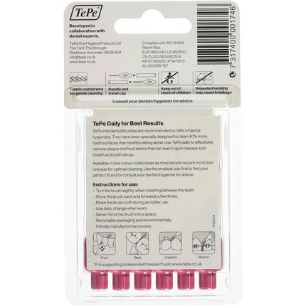 Tepe Interdental Brush Pink 0.4Mm - Pack Of 6