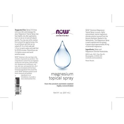 Now Foods Magnesium Topical Spray 237Ml