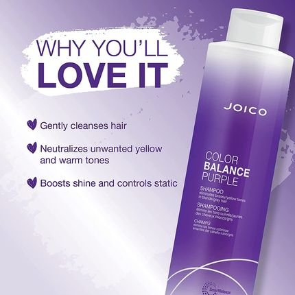 Joico Color Balance Purple Shampoo For Cool Blonde Or Gray Hair 33.8Oz