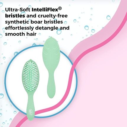 Wet Brush Go Green Oil Infused Shine Brush Tea Tree For Unisex 1 Pc Hair Brush Green Treatment And Shine