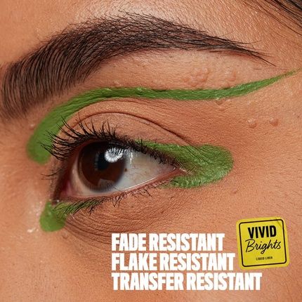 Nyx Professional Makeup Vivid Brights Liquid Liner Smear-Resistant Eyeliner Ghosted Green 02