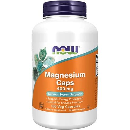 Now Magnesium 400Mg Enzyme Function And Nervous System Support 180 Veg Capsules