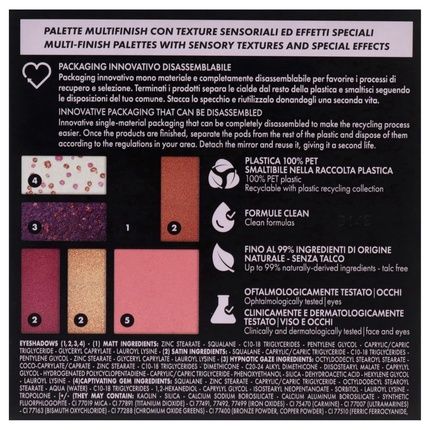 Pupa Rock Cosmetic Bag 004 Black Face And Eye Palette With Mirror 8G - Image 3