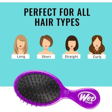 Wet Brush Squirt Detangler Hair Brush With Soft Intelliflex Bristles Mini Travel Voilet Purple - Image 3