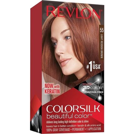 Revlon Colorsilk Permanent Hair Colour - 55 Light Reddish Brown 60Ml