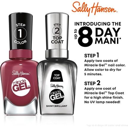 Sally Hansen Miracle Gel Nail Polish - 480 Wine Stock - Red - Image 3
