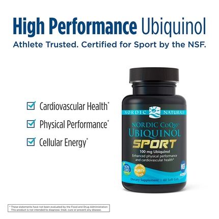Coenzyme Q10 Ubiquinol Sport, 100 Mg, 60 Soft Gels - Nordic Naturals