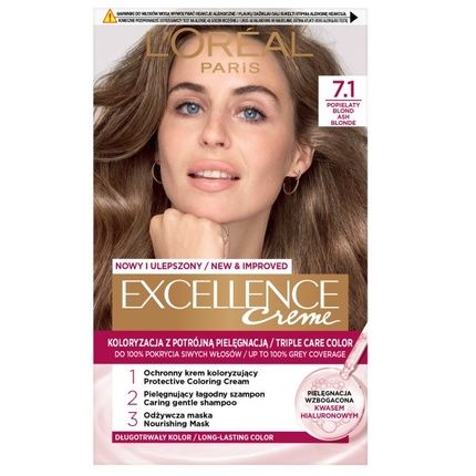 L'Oreal Excellence Creme Hair Color 7.1 Ash Blonde