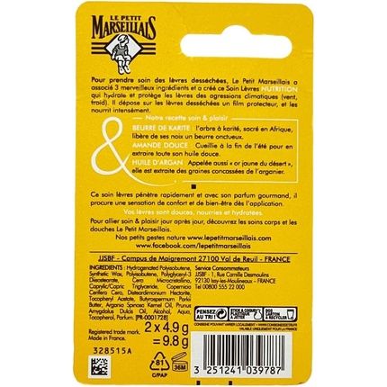 Le Petit Marseillais Lip Balm With Shea Butter, Almond, And Argan Oil 4.9G - Pack Of 2 - Image 3