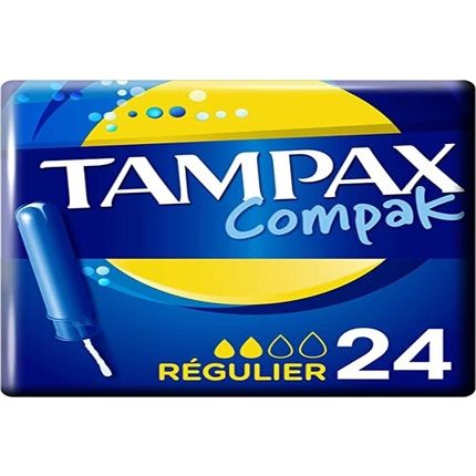Tampax Compak Regular Tampons With Applicator 24 Count