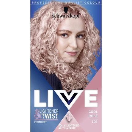 Schwarzkopf Live Lightener + Twist Permanent Pink Hair Dye Cool Rose 101