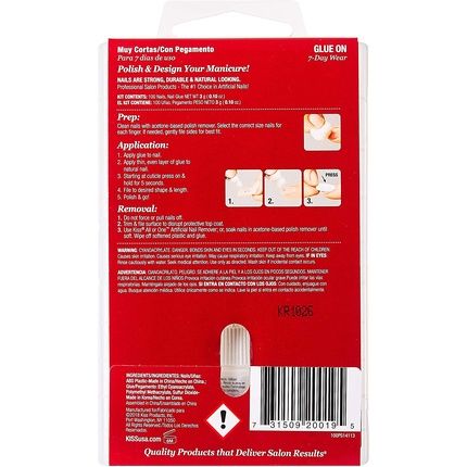 Kiss 100 Full Cover Short Square Nails Short Length - Image 3