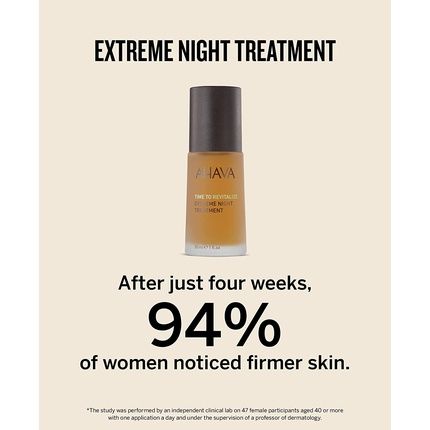 Ahava Extreme Night Treatment Exclusive Moisturizer Neck Chest Cream Smoothes Skin Reduces Wrinkles Enriched With Patented Extreme Complex Dead Sea Osmoter Peptides Resveratrol 1 Fl.Oz