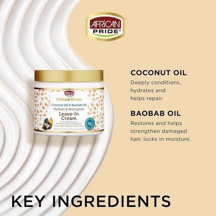 African Pride Moisture Miracle Coconut And Baobab Oil Leave-In Cream 15 Oz - Image 3