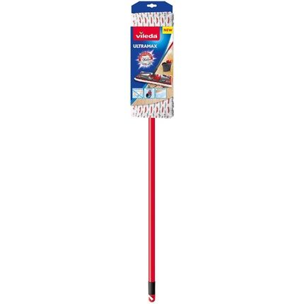 Vileda Floor Mop, Microfiber, Red/White, 7 X 14 X 105 Cm
