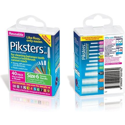 Piksters Interdental Brushes Size 6 Green 40 Count
