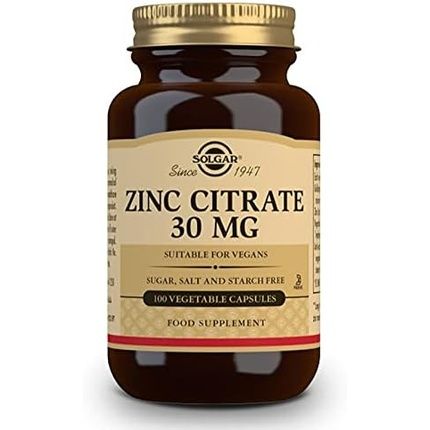Solgar Zinc Citrate 30Mg 100 Vegetable Capsules