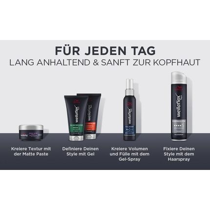 Wellaflex Men All-Day Definition Gel Ultra Strong Hold Styling Hair Gel Vegan Dermatologically Tested Silicone-Free 150Ml - Image 3