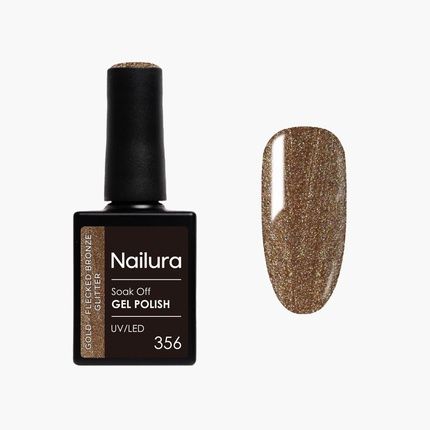 Nailura Gel Polish 356 Gold Flecked Bronze Glitter 10 Ml