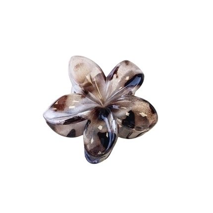 Ecarla Hair Clip In The Shape Of A Flower, Pearl Leopard