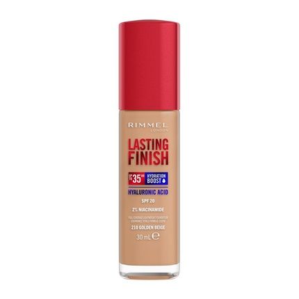 Rimmel Lasting Finish 35H Moisturizing And Long-Lasting Concealing Foundation With Spf20 - 210 Golden Beige, 30Ml