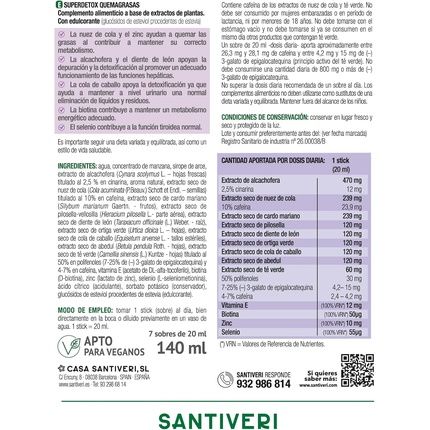 Santiveri Superdetox Fat Burner With Plant Extracts Artichoke