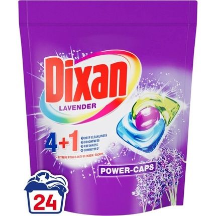 Dixan Washing Capsules Colored Wax Triplet Lavender 24 Pieces