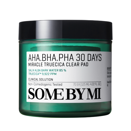 Some By Mi Aha Bha Pha 30 Days Miracle Truecica Clear Pad 70 Pads 4.22Oz 125Ml - Korean Skin Care