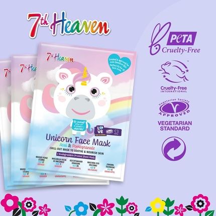 7Th Heaven Unicorn Face Sheet Mask With Acai And Pomegranate To Soothe And Nourish Skin - Image 3